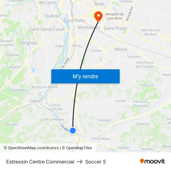 Estressin Centre Commercial to Soccer 5 map