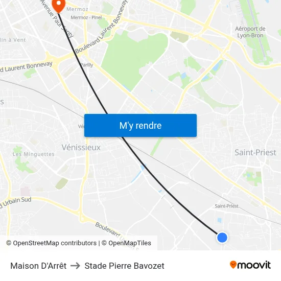 Maison D'Arrêt to Stade Pierre Bavozet map