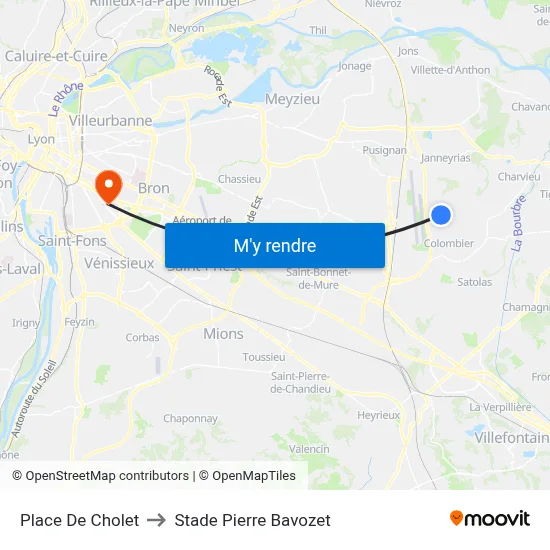 Place De Cholet to Stade Pierre Bavozet map