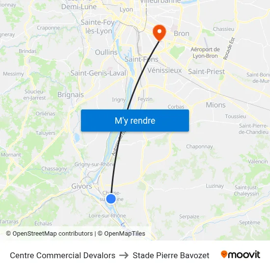 Centre Commercial Devalors to Stade Pierre Bavozet map