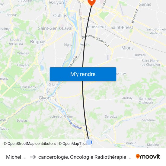 Michel Servet to cancerologie, Oncologie Radiothérapie Dr Vincent Mammar map