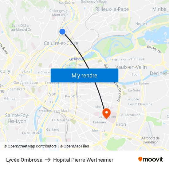 Lycée Ombrosa to Hopital Pierre Wertheimer map