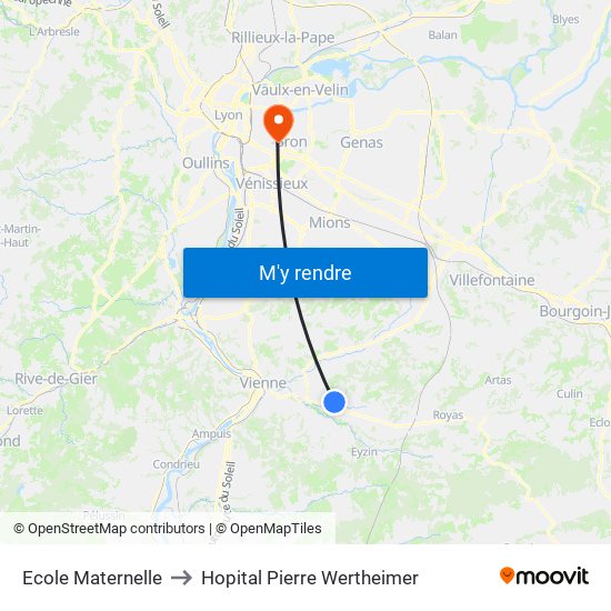 Ecole Maternelle to Hopital Pierre Wertheimer map