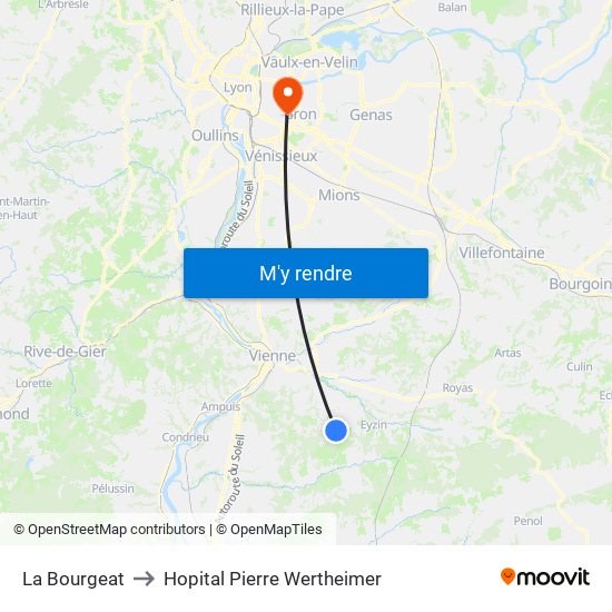 La Bourgeat to Hopital Pierre Wertheimer map