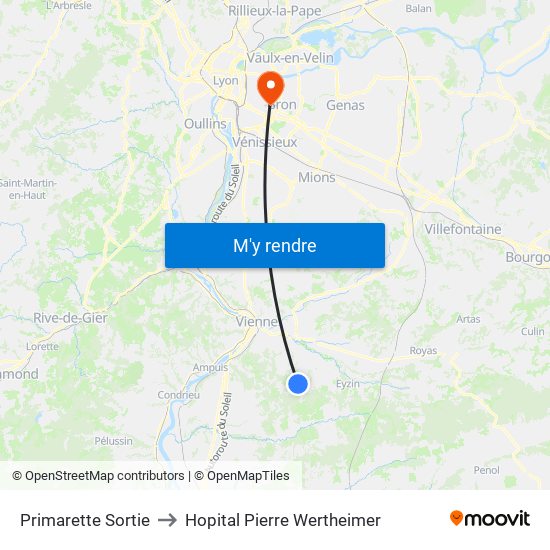 Primarette Sortie to Hopital Pierre Wertheimer map