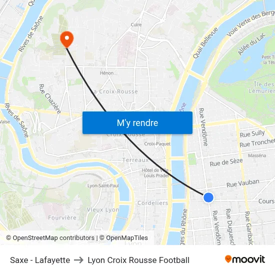 Saxe - Lafayette to Lyon Croix Rousse Football map