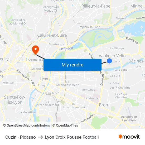 Cuzin - Picasso to Lyon Croix Rousse Football map