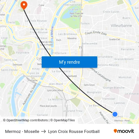 Mermoz - Moselle to Lyon Croix Rousse Football map