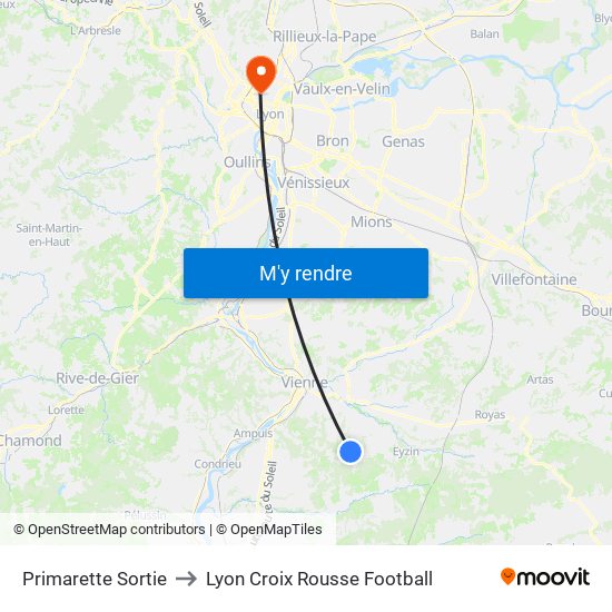 Primarette Sortie to Lyon Croix Rousse Football map