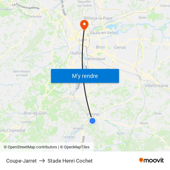 Coupe-Jarret to Stade Henri Cochet map