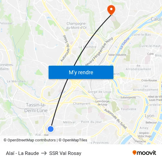 Alaï - La Raude to SSR Val Rosay map