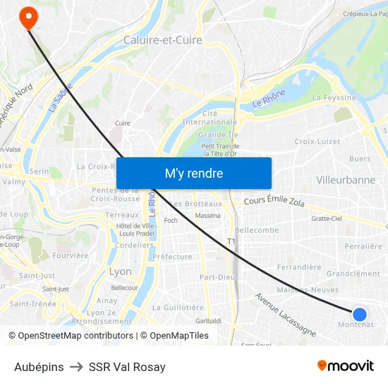 Aubépins to SSR Val Rosay map