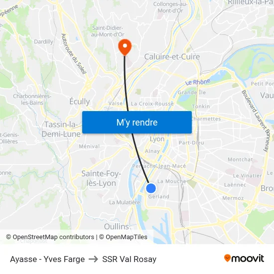 Ayasse - Yves Farge to SSR Val Rosay map