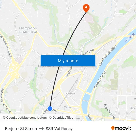 Berjon - St Simon to SSR Val Rosay map
