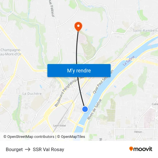 Bourget to SSR Val Rosay map