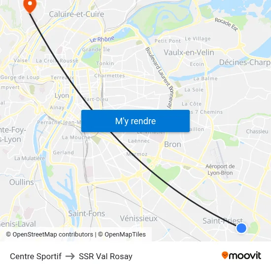 Centre Sportif to SSR Val Rosay map