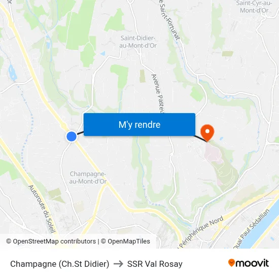 Champagne (Ch.St Didier) to SSR Val Rosay map