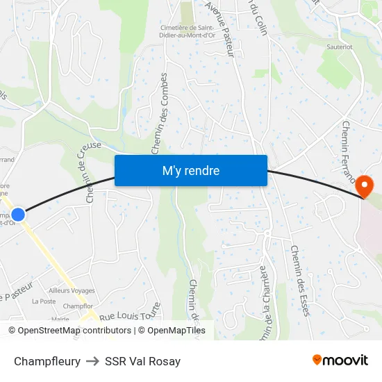 Champfleury to SSR Val Rosay map