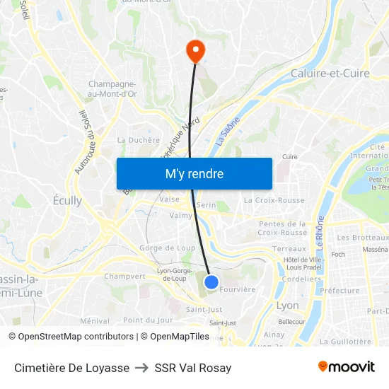 Cimetière De Loyasse to SSR Val Rosay map