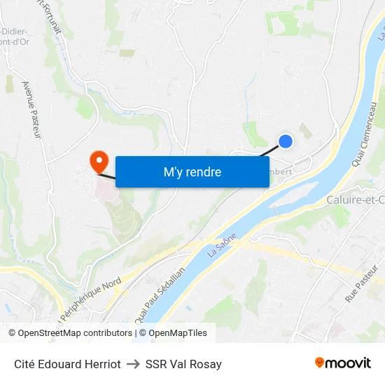 Cité Edouard Herriot to SSR Val Rosay map