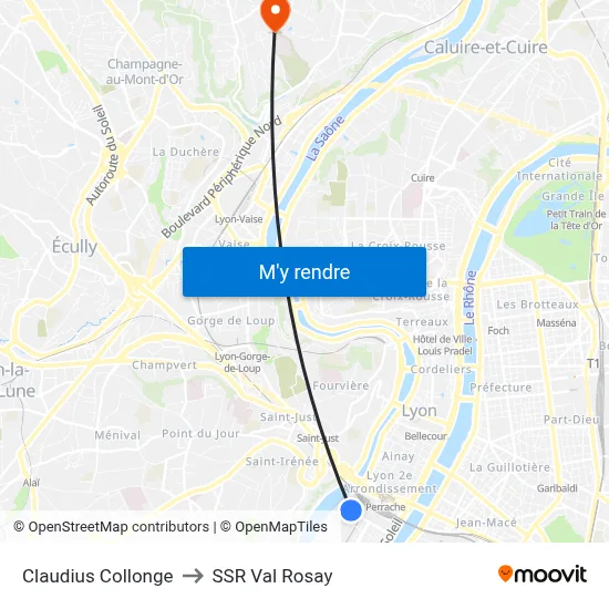 Claudius Collonge to SSR Val Rosay map