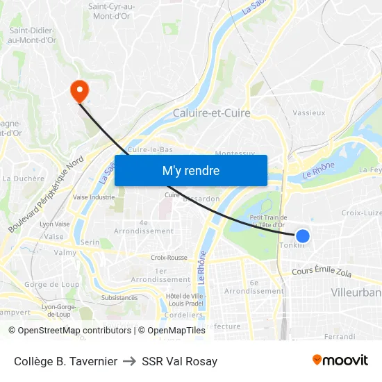 Collège B. Tavernier to SSR Val Rosay map