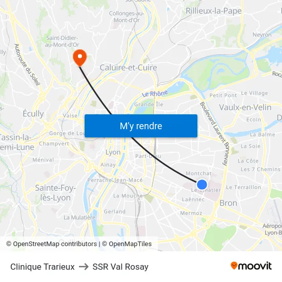 Clinique Trarieux to SSR Val Rosay map