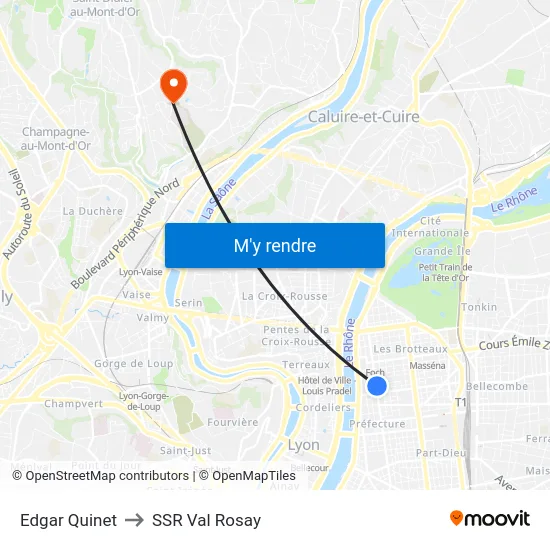 Edgar Quinet to SSR Val Rosay map