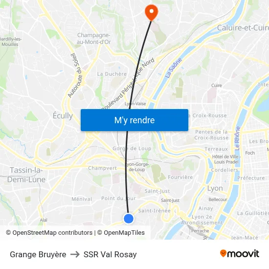 Grange Bruyère to SSR Val Rosay map