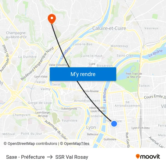 Saxe - Préfecture to SSR Val Rosay map