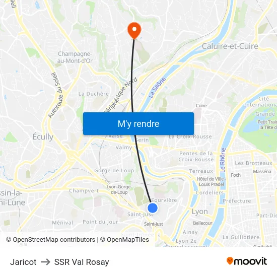 Jaricot to SSR Val Rosay map