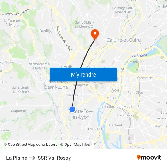 La Plaine to SSR Val Rosay map