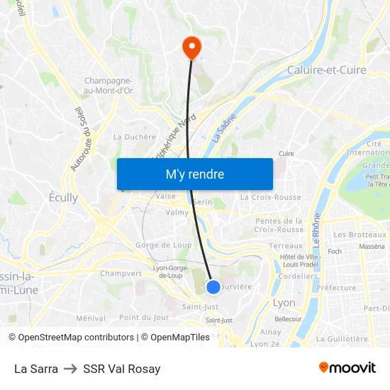 La Sarra to SSR Val Rosay map