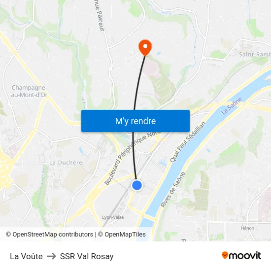 La Voûte to SSR Val Rosay map