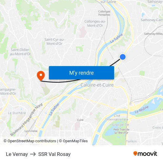 Le Vernay to SSR Val Rosay map