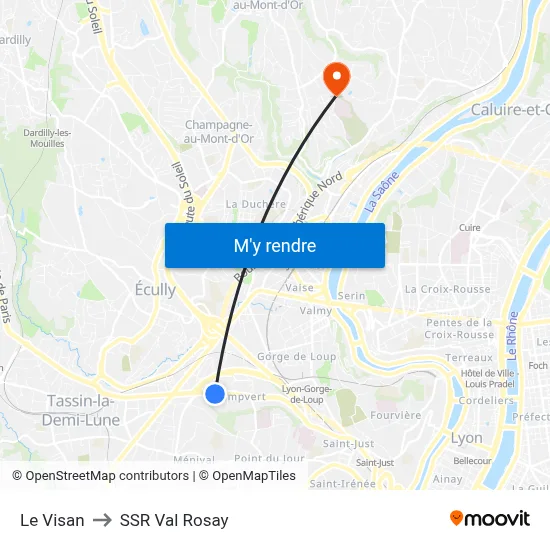 Le Visan to SSR Val Rosay map