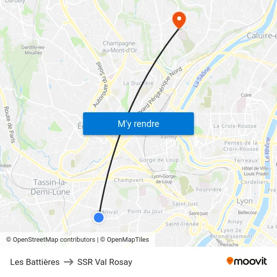 Les Battières to SSR Val Rosay map