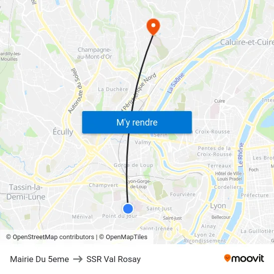 Mairie Du 5eme to SSR Val Rosay map