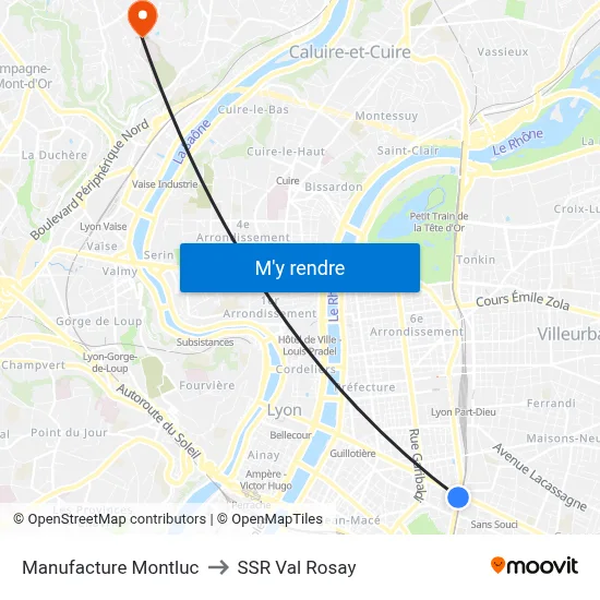 Manufacture Montluc to SSR Val Rosay map