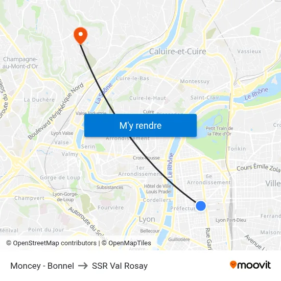 Moncey - Bonnel to SSR Val Rosay map