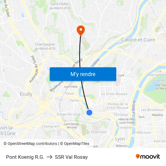 Pont Koenig R.G. to SSR Val Rosay map