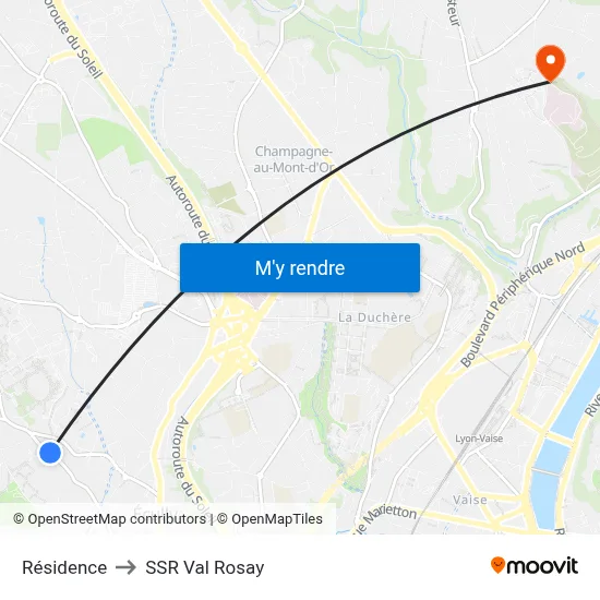 Résidence to SSR Val Rosay map