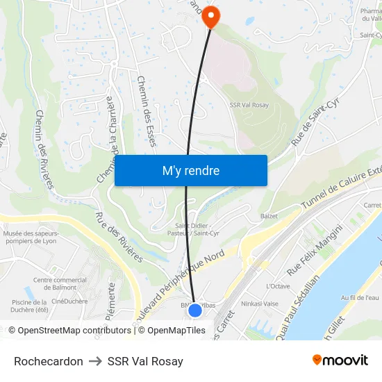 Rochecardon to SSR Val Rosay map