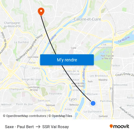 Saxe - Paul Bert to SSR Val Rosay map