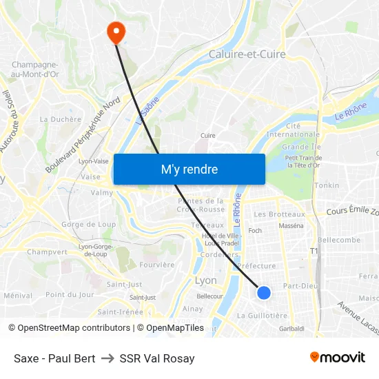 Saxe - Paul Bert to SSR Val Rosay map