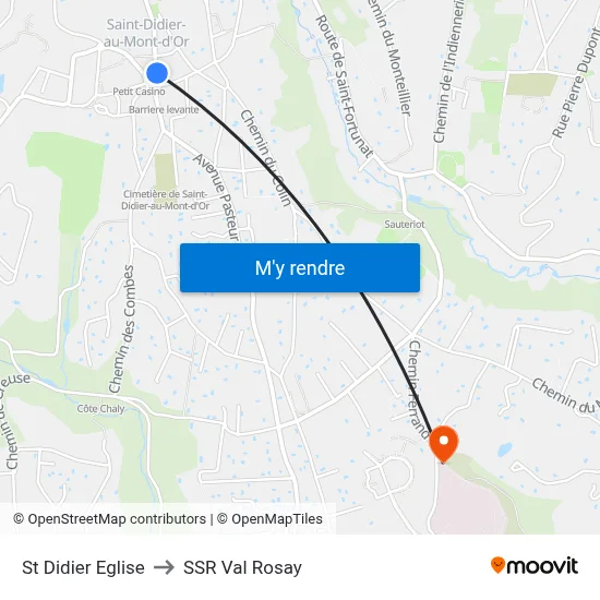 St Didier Eglise to SSR Val Rosay map