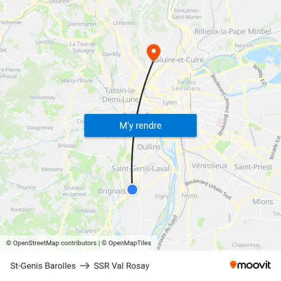St-Genis Barolles to SSR Val Rosay map