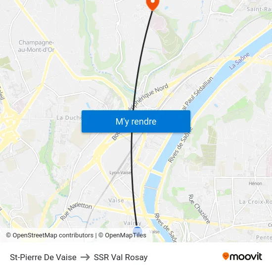St-Pierre De Vaise to SSR Val Rosay map