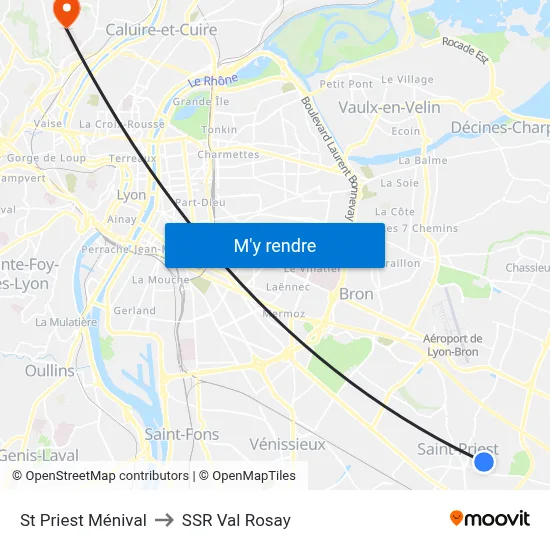 St Priest Ménival to SSR Val Rosay map