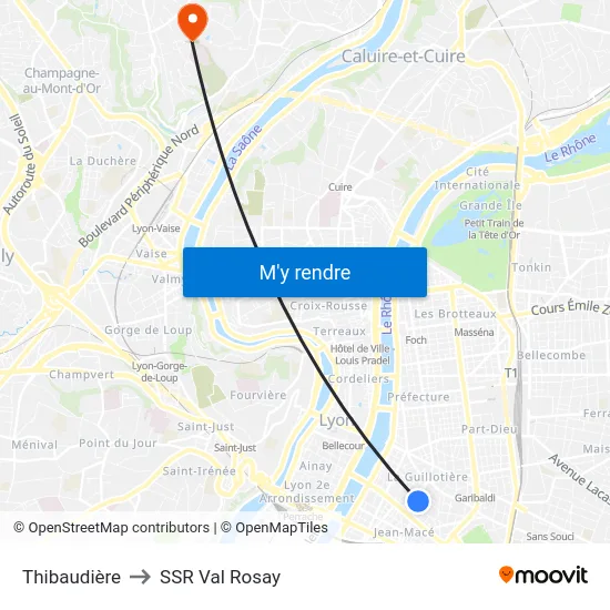 Thibaudière to SSR Val Rosay map